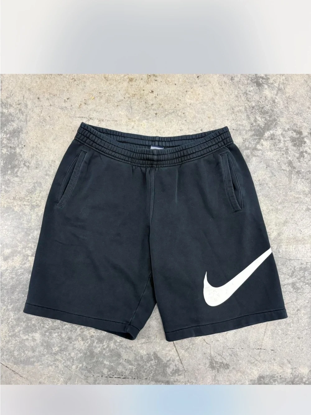 Nike Black Men's Athletic Shorts with White Swoosh